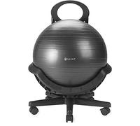 Gaiam Ultimate Balance Ball Chair - Premium Exercise Stability Yoga Ball Ergonomic Chair for Home and Office Desk with Reinforced Base, Air Pump, Exercise Guide, Black