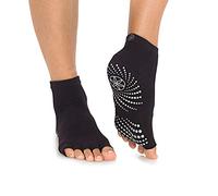 Gaiam Women's 05-63683 Yoga Socks No Toe Grip, Black/Grey (2 Pack), Einheitsgröße fits Most