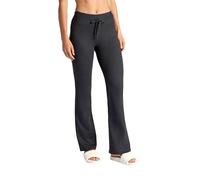 Gaiam Womens Marled High-Rise Flare Pant, Slim Fit, 31.5” Inseam, Stretch Midweight Heathered Material, Black Heather (Tap Shoe), XL