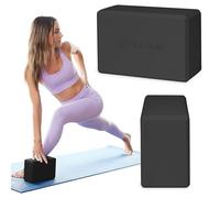 Gaiam Yoga Block - Supportive Latex-Free EVA Foam Soft Non-Slip Surface for Yoga, Pilates, Meditation (Black), 1 EA