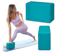 Gaiam Yoga Block - Supportive Latex-Free EVA Foam Soft Non-Slip Surface for Yoga, Pilates, Meditation, Vivid Blue