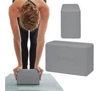 Gaiam Yoga Block - Supportive Latex-Free Eva Foam - Soft Non-Slip Surface with Beveled Edges for Yoga, Pilates, Meditation - Yoga Accessories for Stability, Balance, Deepen Stretches,One Block - Grey