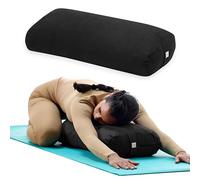 Gaiam Yoga Bolster - Long, Rectangular Meditation Pillow - Supportive Cushion for Restorative Yoga and Sitting on the Floor - Built-In Carrying Handle - Machine Washable Cover - Black