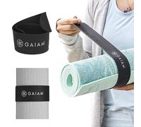 Gaiam Yoga Mat Strap Slap Band - Keeps Your Mat Tightly Rolled and Secure with One Snap - Strong Clasp for Yoga Mat Storage and Travel - Fits Most Size Mats (20" L x 1.5" W), Black