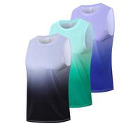 Gaiatiger 3 Pack Mens Tank Top for Men Gym Vest Lightweight Quick Dry Moisture Wicking Breathable Training Athletic Running Sports Workout Sleeveless T-Shirts （T5100-Purple-Green-Black Gray-S）