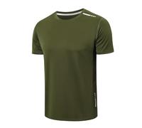 Gaiatiger Gym Shirts Men Short Sleeve Sport T-Shirts Quick Drying Breathable Training Marathon Athletic Base Layers Tops, T530-Green-XL