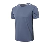 Gaiatiger Men's T-Shirts Quick Dry Gym Tops Short Sleeve Sport Moisture Wicking Shirts Running Breathable Workout Athletic Tshirts, T530-Grey-S