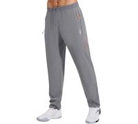 Gaiatiger Tracksuit Bottoms Men Quick Drying Jogging Bottoms Men's Casual Trousers Gym Workout Sweatpants with Zipper Pockets-C3039-Light Gray-L