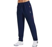 Gaiatiger Tracksuit Bottoms Men Quick Drying Jogging Bottoms Men's Casual Trousers Gym Workout Sweatpants with Zipper Pockets-C3039-Navy-L
