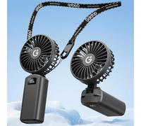 gaiatop 4000mAh Handheld Mini Fan, 7110RPM High Speed Portable Personal Fan, 3 Gears Strong Wind, LED Display, USB Rechargeable Battery Operated, Gift for Women, Makeup, Travel Outdoor, Black