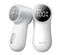 GAIATOP Fabric Shaver, Rechargeable Lint Remover Sweater Defuzzer, Intelligent Digital Display Lints Shaver Fuzzs Pills Bobbles Trimmer for Clothes and Furniture White(1 pcs)