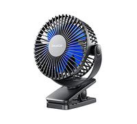 gaiatop Portable Clip on Fan Battery Operated, Small Powerful USB Desk Fan, 3 Speed Quiet Rechargeable Mini Table Fan, 360° Rotate Personal Cooling Fan for Home Office Stroller Camping Black Blue