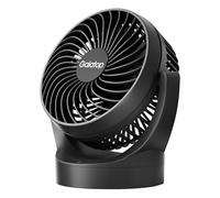 gaiatop Portable Desk Fan, 4000mAh Long-Lasting Battery, 3 Adjustable Speeds, Quiet Brushless Motor, 135° Tilt Bedroom Fan for Home/Office/Outdoor, Solid Black