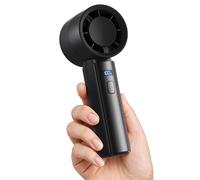 gaiatop Powerful Handheld Fan Rechargeable, High Speed 100-Level Turbo Fan, 4000mAh Battery Portable Pocket Small Hand Fans, Summer Outdoor Travel Essentials, Gifts for Men Women, Black