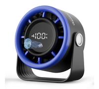 gaiatop Small Desk Fan Rechargeable, 5in Desktop Fan 4000mAh Battery Powered, Touch Control LED Display, 360° Tilt, 5-Speed Strong Wind, for Bedroom Dorm Office Desk, Gifts for Women Men Teens, Blue