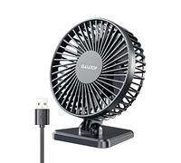gaiatop USB Desk Fan, Small But Powerful, Portable Quiet 3 Speeds Wind Desktop Personal Fan, Adjustment Mini Fan Table Fan for Better Cooling, Home Office Car Indoor Outdoor Black