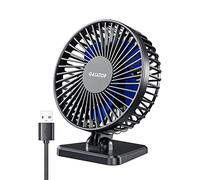gaiatop USB Desk Fan, Small But Powerful, Portable Quiet 3 Speeds Wind Desktop Personal Fan, Adjustment Mini Fan for Better Cooling, Home Office Car Indoor Outdoor Blue