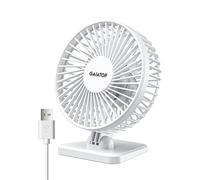 gaiatop USB Desk Fan, Small But Powerful, Portable Quiet 3 Speeds Wind Desktop Personal Fan, Adjustment Mini Fan Table Fan for Better Cooling, Home Office Car Indoor Outdoor White