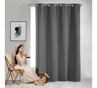 GAIFNAG 100% Blackout Eyelet Curtains 140 x 220 cm Drop Eyelet, Lightweight, Thermal Insulated Readymade Curtains Thermal Curtain for Bedroom, Kitchen, Nursery, Dark Grey