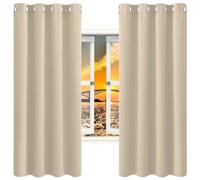 GAIFNAG Blackout Curtains, Short Curtains 120 x 100 cm Insulated Energy Efficiency Eyelet, Multiple Size and Colour Pencil Pleat Curtains, Bedroom Curtains for Bedroom and Living Room, Khaki