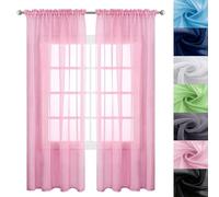 GAIFNAG Curtain for Bedroom Black Out Curtain 110 x 190 cm Drop Eyelet, Lightweight, Thermal Insulated Long Curtain Thermal Insulated Door Curtain for Bedroom and Living Room, Pink