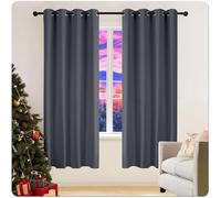 GAIFNAG Total Blackout Curtains 250 x 220 cm Insulated Energy Efficiency Eyelet, Multiple Size and Colour Voile Curtain with Eyelet for Bedroom and Living Room, Dark Grey