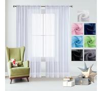 GAIFNAG Voile Curtain with Eyelet 220 x 230 cm Insulated Energy Efficiency Eyelet Super Soft Blackout Curtains for Bedroom for Bedroom and Living Room, White