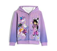 Gaifully Merch Hoodie For Girls Kids Zip-up Hooded Pullover Sweatshirt Casual Coats Outerwear for Girls Purple