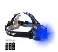 GaiGaiMall Blue LED Headlamp Flashlight Water Resistant Zoomable 3 Modes Blue Head Lamp for Fishing Hunting Outdoor Activities