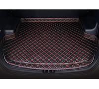 GAIIIA Leather Car Boot Mats For MG4 EV MG 4 EH32 2022 2023, High Edges Tailored Trunk Mat Cargo Liner Tray Protector Anti Slip Carpets Interior Accessories,E/Black-Red