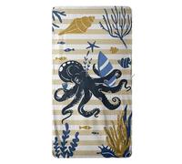 GAIIIIYOU Yellow Striped Absorbent Bathroom Towel Ocean Octopus Microfiber Bath Sheet Soft for Women Men