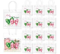 Gaillty 12 Pcs Witch Theme Party PVC Clear Gift Bags with Handles, Pink and Green Magical Theme Bags for Witch and Princess Party Favors Supplies Birthday Gift
