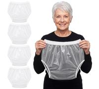Gaillty 4 Pcs Plastic Incontinence Underwear for Adults Waterproof Diaper Covers Incontinence Pants Women Men Plastic Underwear Leak Proof After Surgery