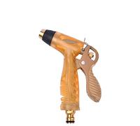 GAILY YOUTH Garden Hose Nozzle, One Piece Water Sprayer Nozzle with 4 Watering Patterns, Brass Sprayer for Watering Lawn, Washing Car, Cleaning House and Pets Shower(Champagne