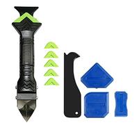 GAILY YOUTH Silicone Caulking Tool 11 PCS,5 in 1 Stainless Steelhead Caulk Finishing Tool for Kitchen Frame Seal Bathroom Window Sink Joint Til(Green)