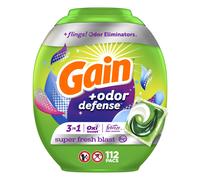 Gain Flings Laundry Detergent Soap Pacs with Odor Defense Super Fresh Scent 112 Count 3 in 1 Laundry Pods with Febreze and Oxi