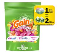 Gain Super Sized Flings Laundry Detergent Pacs 18 Count Hibiscus Hula Scent