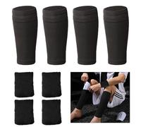 Gain the Edge 2 Pairs Football Sock Sleeves & Wristbands, Soccer Shin Guards Compression Sleeves