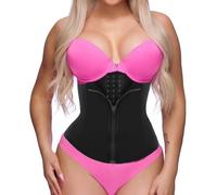 GainKee Clip and Zip Waist Trainer Corset Women Neoprene Worked Out Sweat Vest Body Shaper, Black Waist Belt, S