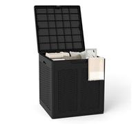 Gainoom 145L Black Deck Box Weatherproof Patio Container W/lockable Lid Garden Tools And Pool Supplies