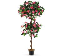 Gainoom 150Cm Artificial Bougainvillea Tree Faux Flower Tree W/ 252 Flowers 630 Leaves