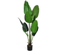 Gainoom 160Cm Artificial Tropical Palm Tree W/ 10 Leaves Fake Bird Of Paradise Plant