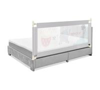 Gainoom 175Cm Grey Single Toddler Bed Guard Height Adjustable Baby Bed Rail With Safety Lock