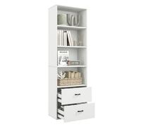 Gainoom 188 Cm Tall Freestanding Bookshelf 6-Tier Modern Bookcase With 4 Open Shelves & 2 Drawers