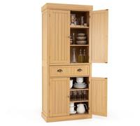 Gainoom 2-Door Floor Utility Storage Cabinet Freestanding Kitchen Accent Storage Cabinet W/adjustable Shelves