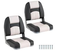 Gainoom 2-Pack Boat Seats Waterproof Pvc Leather Folding Low Back Boat Chairs