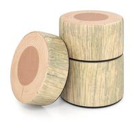 Gainoom 3-Piece Natural Tree Stump Stool Set Kids Floor Cushions Toddlers Round Stool Ottoman W/wood Printing Nature Decoration