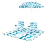 Gainoom 4 Pieces Colorful Beach Umbrella Set Portable Outdoor Parasol W/ Carrying Bag