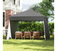 Gainoom 430X280Cm Pop Up Canopy Tent Grey Easy Setup Outdoor Sun Shelter W/ 2 Sidewalls