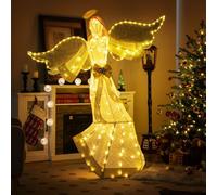 Gainoom 5.2 Ft Lighted Angel Light Up Christmas Decoration With Halo & Bow
